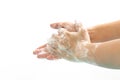 Washing hands with soap isolate on white background.Hygiene concept.ÃÂ ÃÂ ÃÂ¹Ãâ Royalty Free Stock Photo